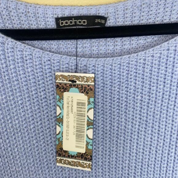 NWT Boohoo Women’s Comfy 2 Piece Set Sweater‎ and Shorts Plus Size 24 Blue - Picture 6 of 6